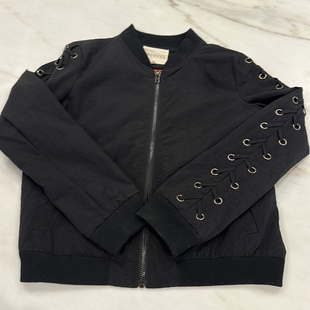 PROMESA women’s size large black bomber jacket.